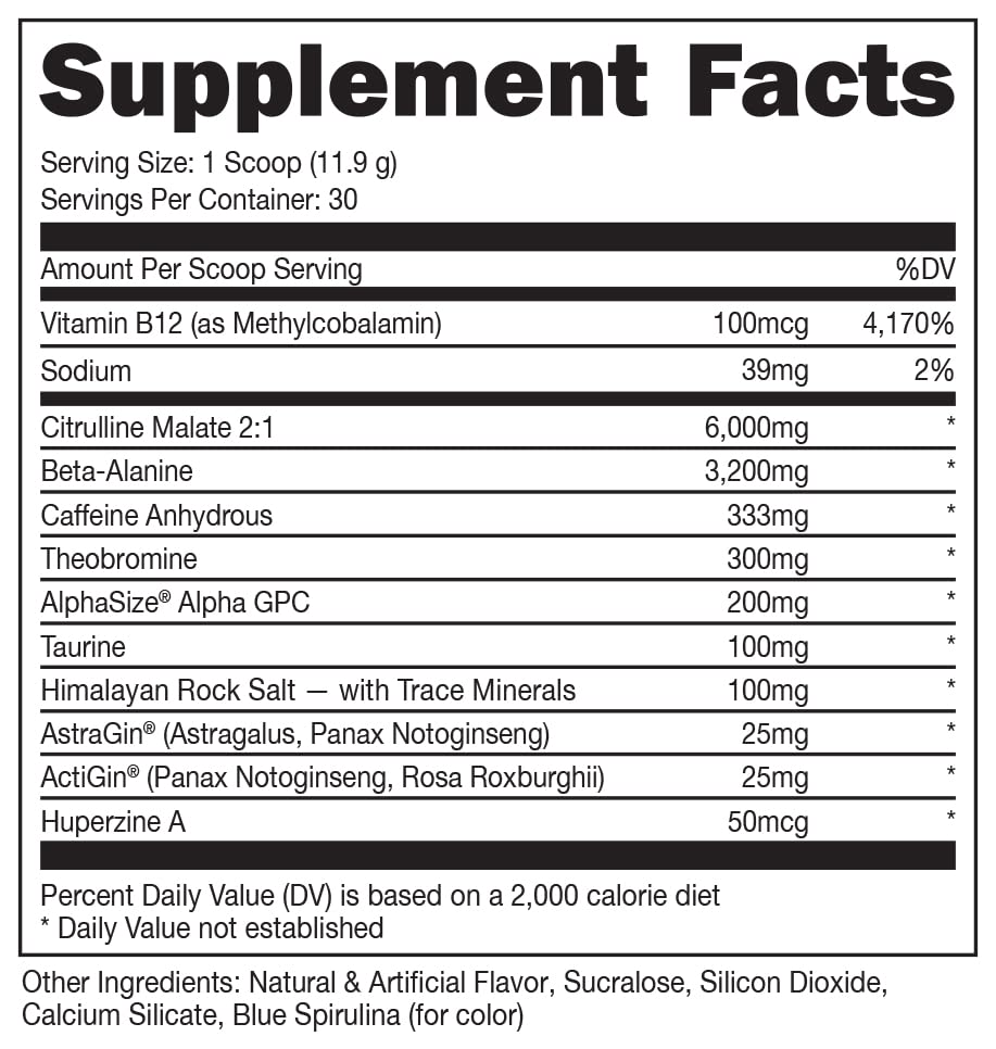Bucked Up - Woke - HIGH STIM Pre Workout - Best Tasting - Focus Nootropic, Pump, Strength and Growth, 30 Servings (Rocket Pop) Bucked Up buy supplements canada