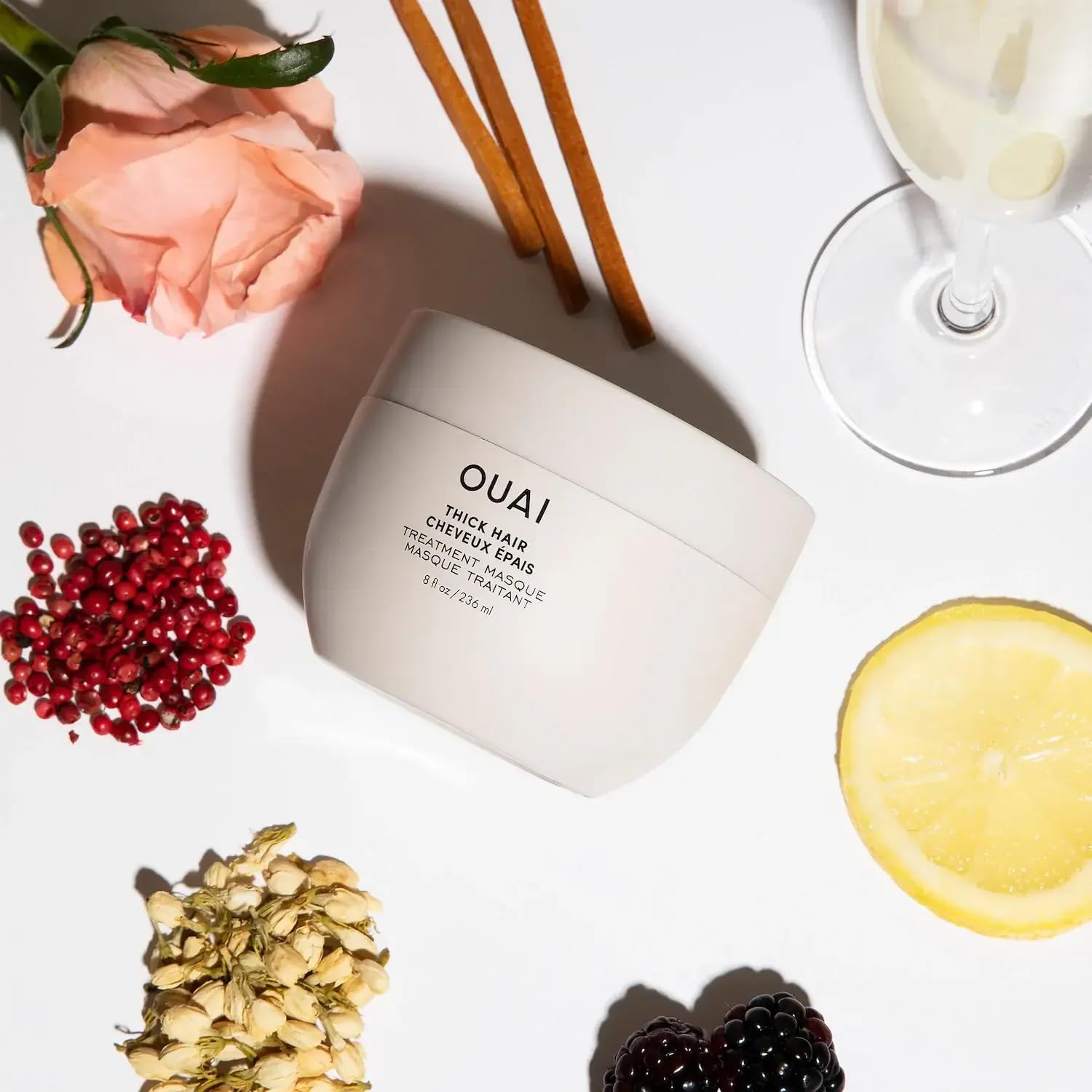OUAI Thick Hair Mask - Treatment Masque with Almond Oil, Olive Oil, & Hydrolyzed Keratin to Restore Damaged Hair - Phthalate & Paraben Free Masque (3.4 Oz) OUAI buy supplements canada