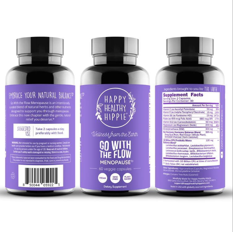 Menopause Supplements for Women – DIM Supplement + Probiotics | Estrogen Metabolism & Hormone Balance Support | Perimenopause Relief | Hot Flashes, Mood Swings & Night Sweats | Dong Quai | 60 Ct Happy Healthy Hippie buy supplements canada