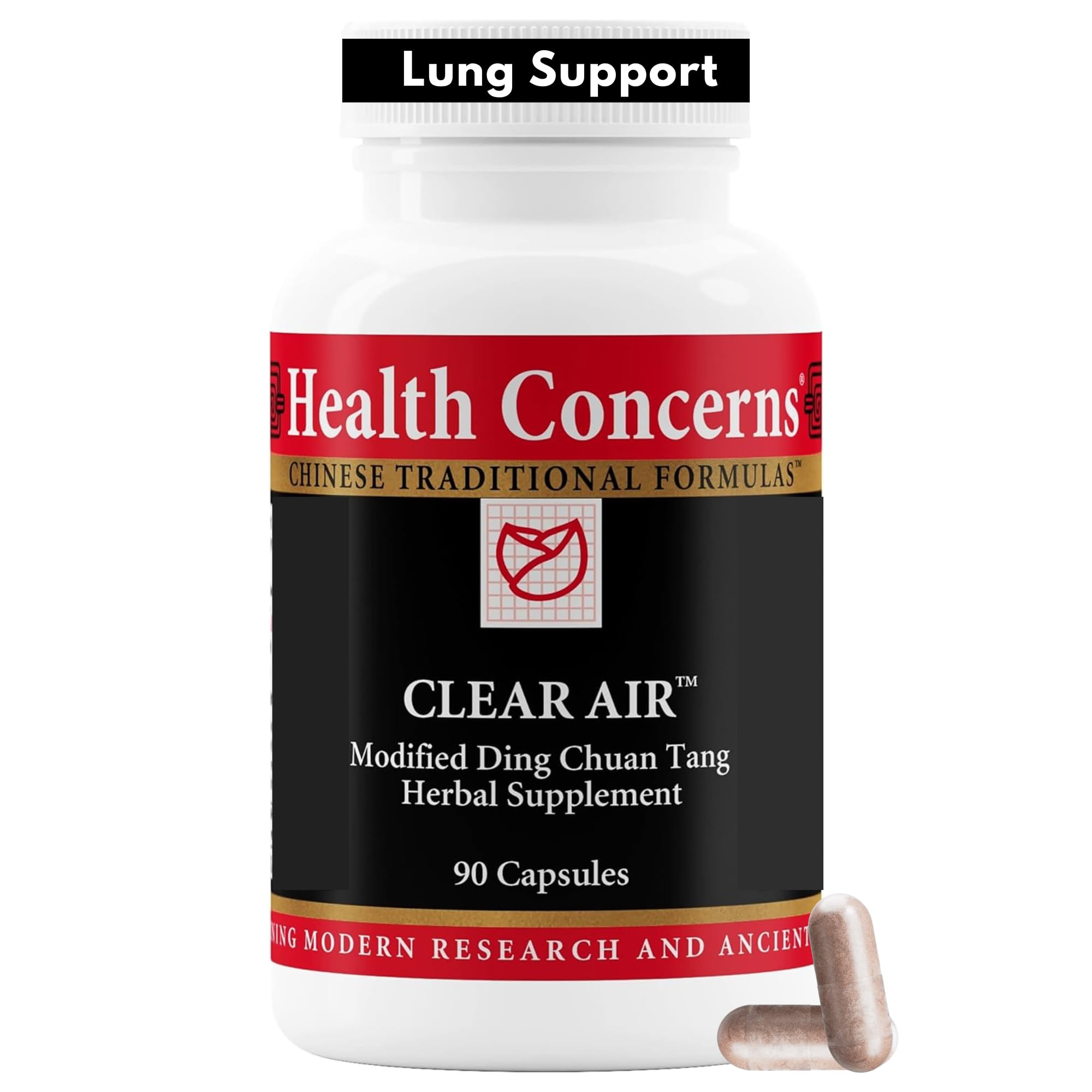 Health Concerns Clear Air - Cough & Phlegm Support Supplement - Marshmallow, Apricot, Bitter Orange, Garlic, Skullcap & More - Increases Oxygen Capacity & Reduces Mucus - 90 Capsules Health Concerns buy supplements canada