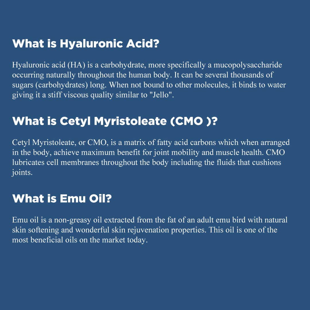 HylaRub HA Joint & Muscle Cream – Hyaluronic Acid Muscle Rub w/Emu Oil & CMO – Non Greasy, Soothes, Moisturizes & Maintains Shoulders, Knees, Back, HIPS & More 6 oz. by Hyalogic Hyalogic buy supplements canada
