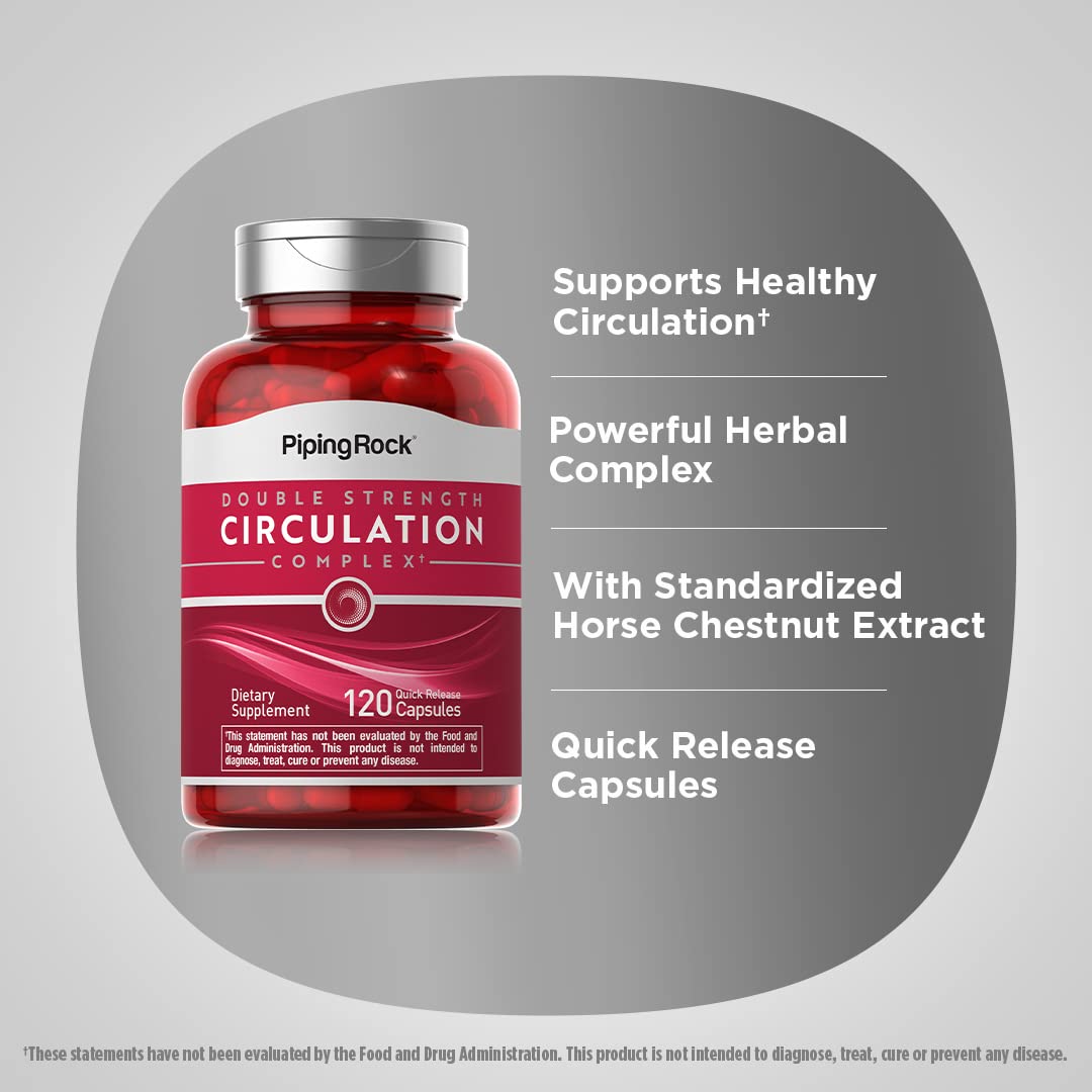 Piping Rock Circulation Supplement | 120 Capsules | Double Strength Complex | Non-GMO, Gluten Free Piping Rock buy supplements canada