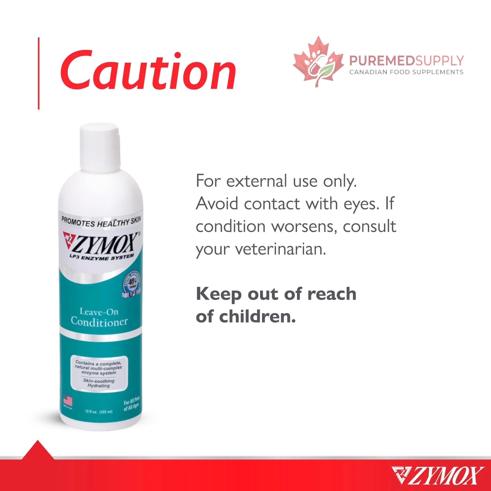 Zymox Leave On Conditioner for Pets, 12 fl oz Pet King Brands buy supplements canada