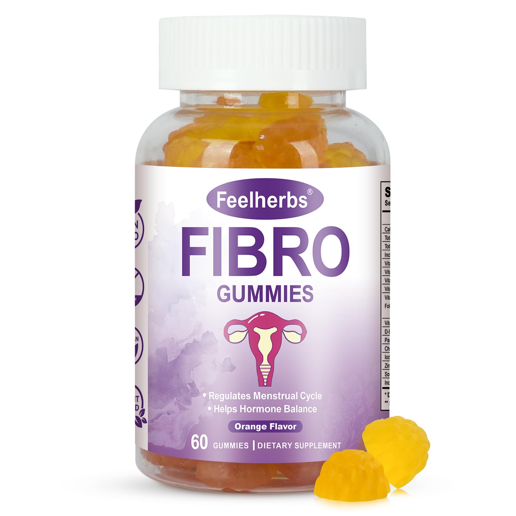 Fibro Gummies for Women Ovarian, Multivitamin Gummies for Hormone Balance, Ovarian Support Inositol Gummy with Vitamin A, E, and Minerals, 60 Count Feelherbs buy supplements canada