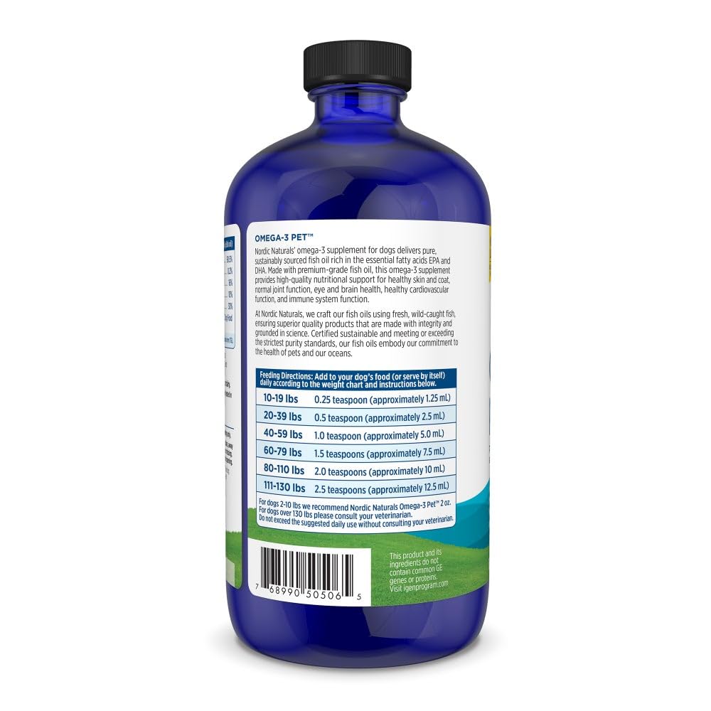 Nordic Naturals Omega-3 Pet, Unflavored - 16 oz - 1380 mg Omega-3 Per Teaspoon - Fish Oil for Large to Very Large Dogs with EPA & DHA - Promotes Heart, Skin, Coat, & Immune Health Nordic Naturals buy supplements canada