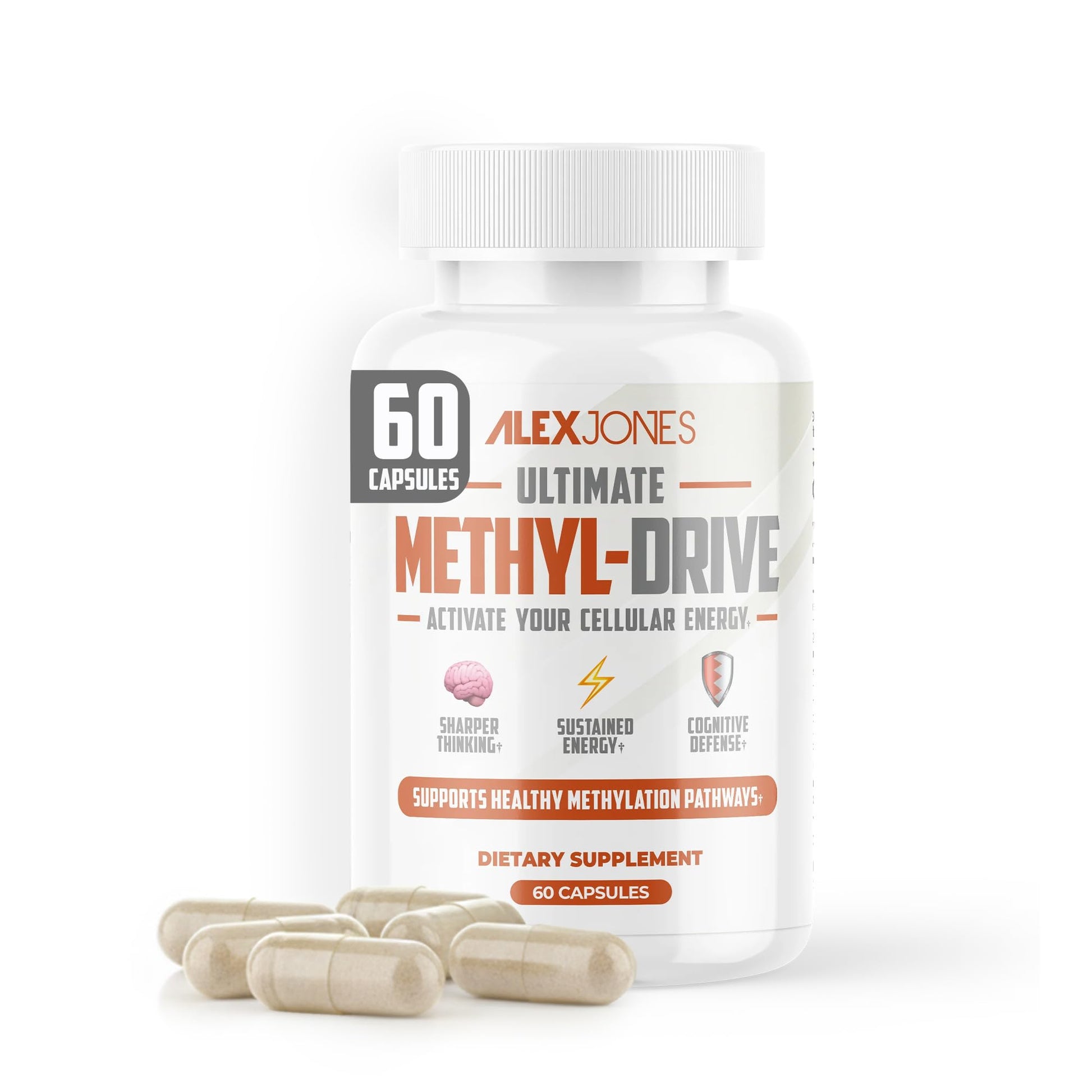 Alex Jones Naturals Methyl Drive Vitamin B Methylated Complex Formula – Mitochondrial Support Supplement w/ CoQ10, PQQ Supplement, Magnesium, B Methylated Complex & BioPerine – 60 Capsules Alex Jones Naturals buy supplements canada