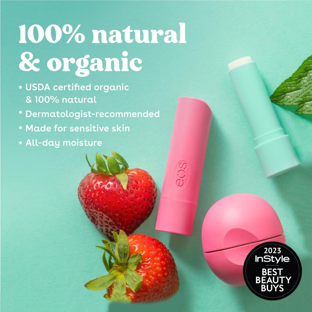 eos 100% Natural & Organic Lip Balm Sticks - Sweet Mint, All Natural Lip Balm, All-Day Moisture eos buy supplements canada