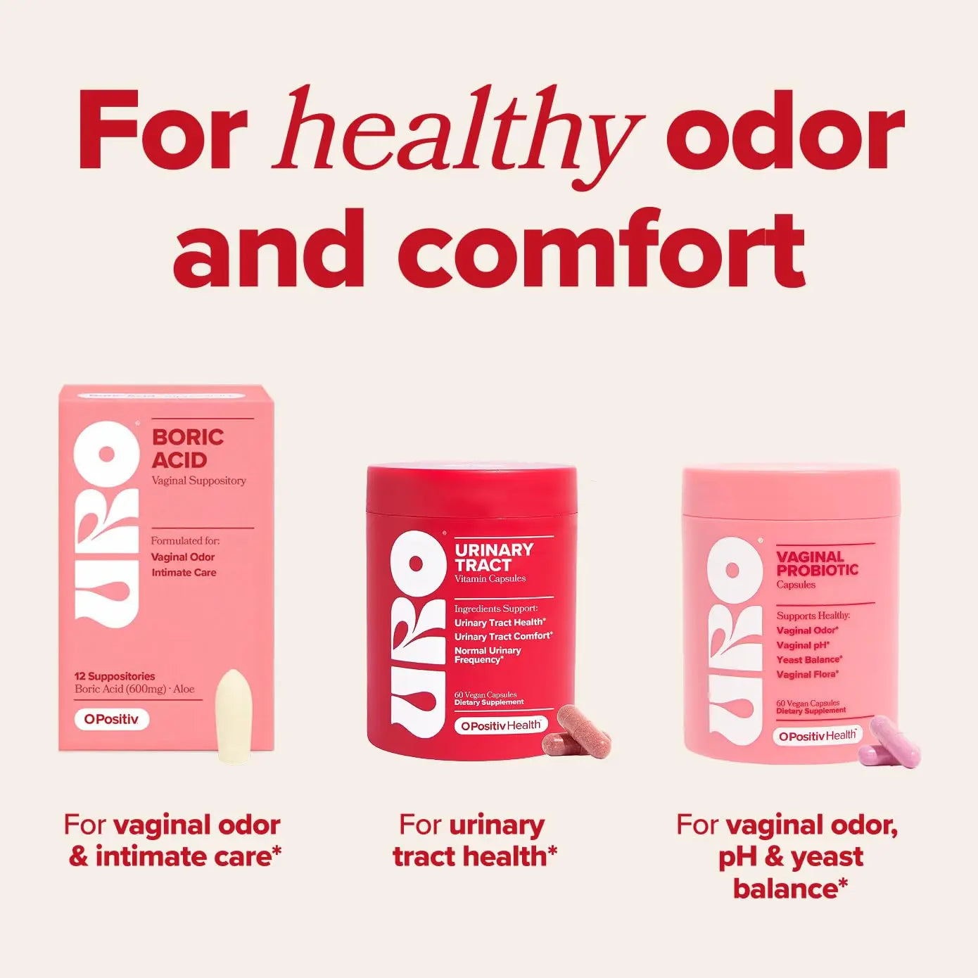 O Positiv URO Urinary Tract Health Supplement for Women, 60 Count (Pack of 1) - Urinary Support Vitamins with Pacran Complete Cranberry Extract, D-Mannose, & Vitamin C - Vegan & Gluten-Free O Positiv buy supplements canada
