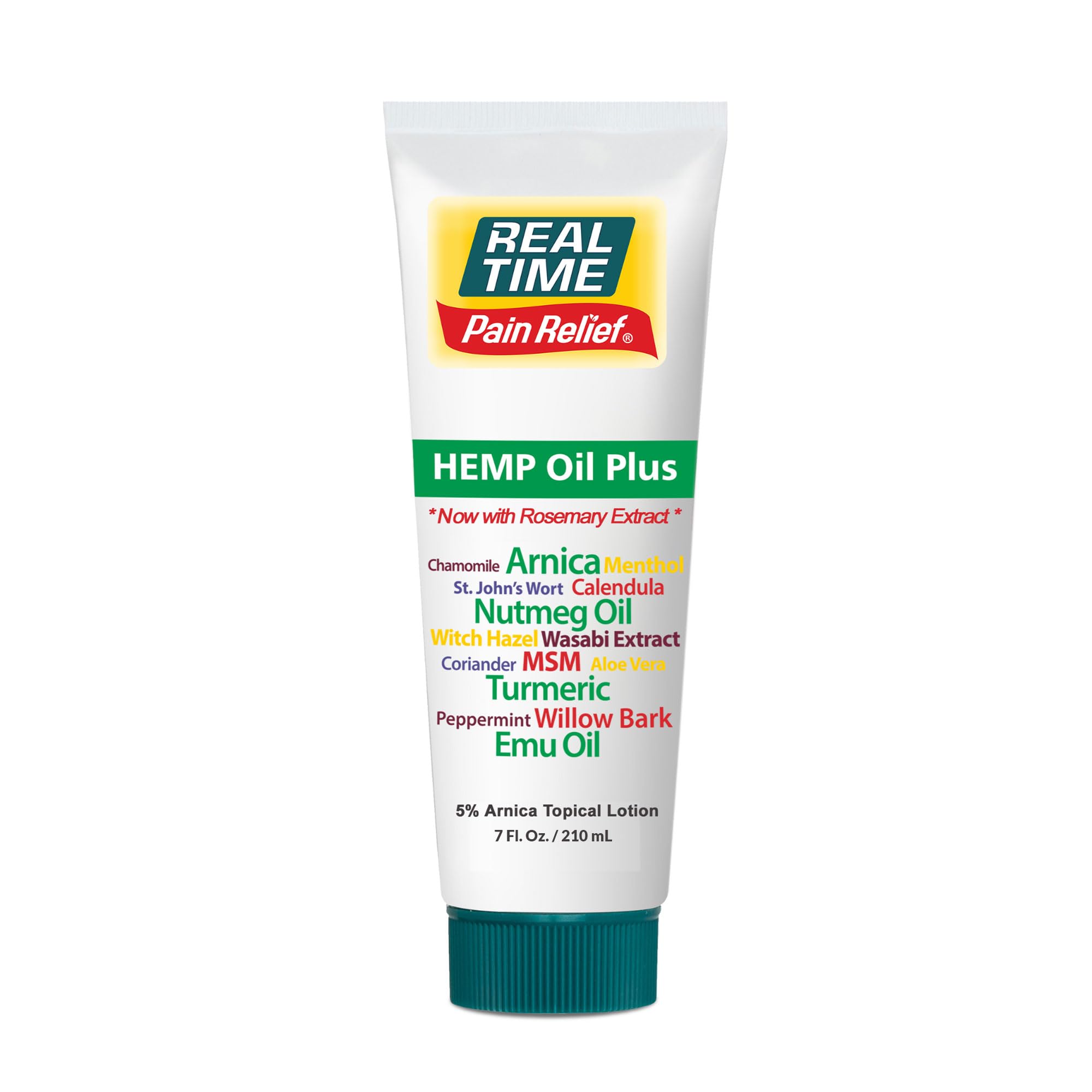 Real Time Pain Relief Hemp Oil Plus 7 oz Tube | 20 Natural Ingredients: 5% Arnica, Turmeric & More | Fast-Absorbing Lotion for Muscles, Hands, Feet, Ankles, Back, Shoulders & Knees Real Time Pain Relief buy supplements canada