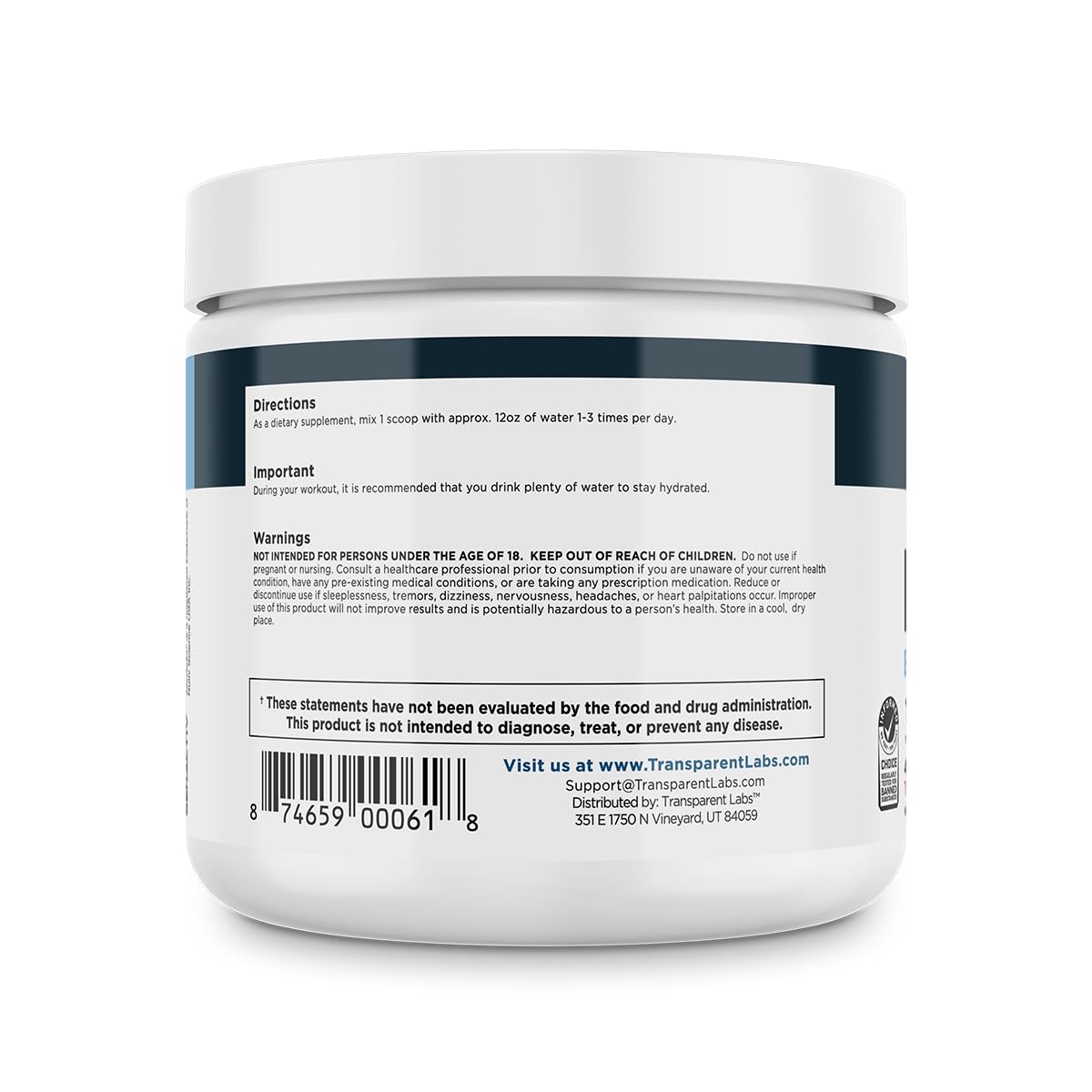 Transparent Labs Hydrate Naturally Sweetened Electrolytes Powder - Hydration Powder Electrolytes with Coconut Water, Calcium, Taurine, & Potassium Transparent Labs buy supplements canada