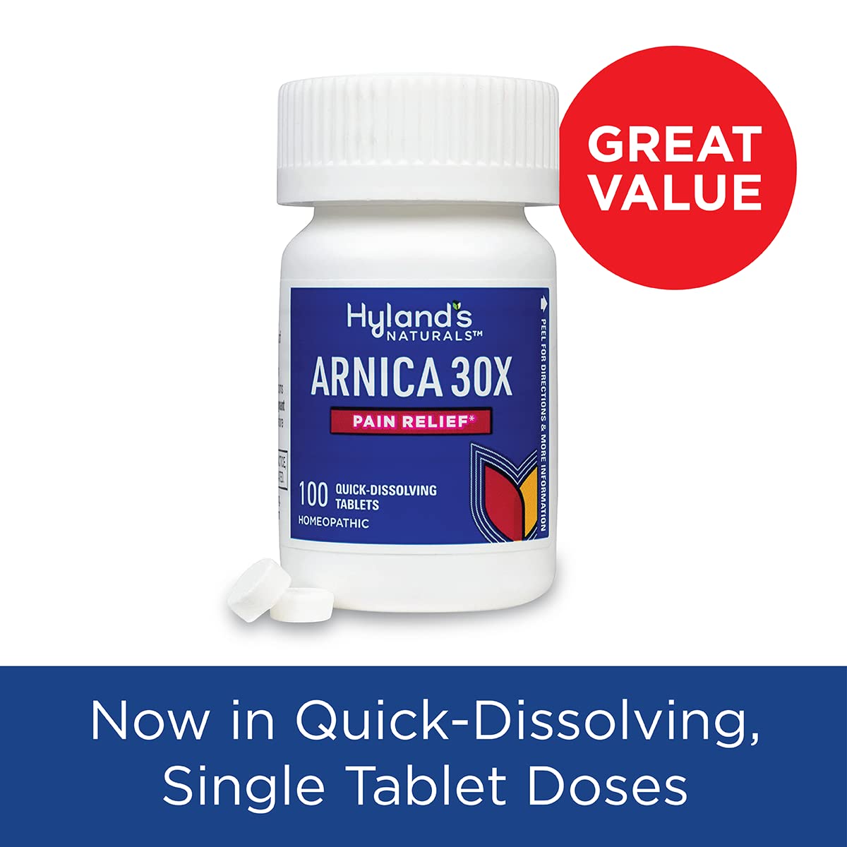 Hyland's Arnica Montana 30x Tablets, Natural Relief of Bruises, Swelling and Muscle Soreness, Quick Dissolving Tablets (Pack of 1, 50 Count Total) Hyland's buy supplements canada