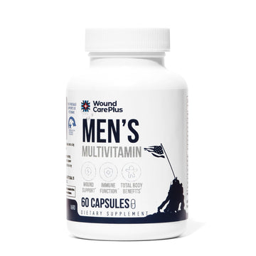 Wound Care Plus Men's Multivitamin – Comprehensive Vitamin & Mineral Blend with Vitamins A, B, C, D, E, Zinc – Supports Immune Health, Energy & Skin Wellness – 60 Capsules – Non-GMO, Gluten-Free WOUND CAREPLUS buy supplements canada