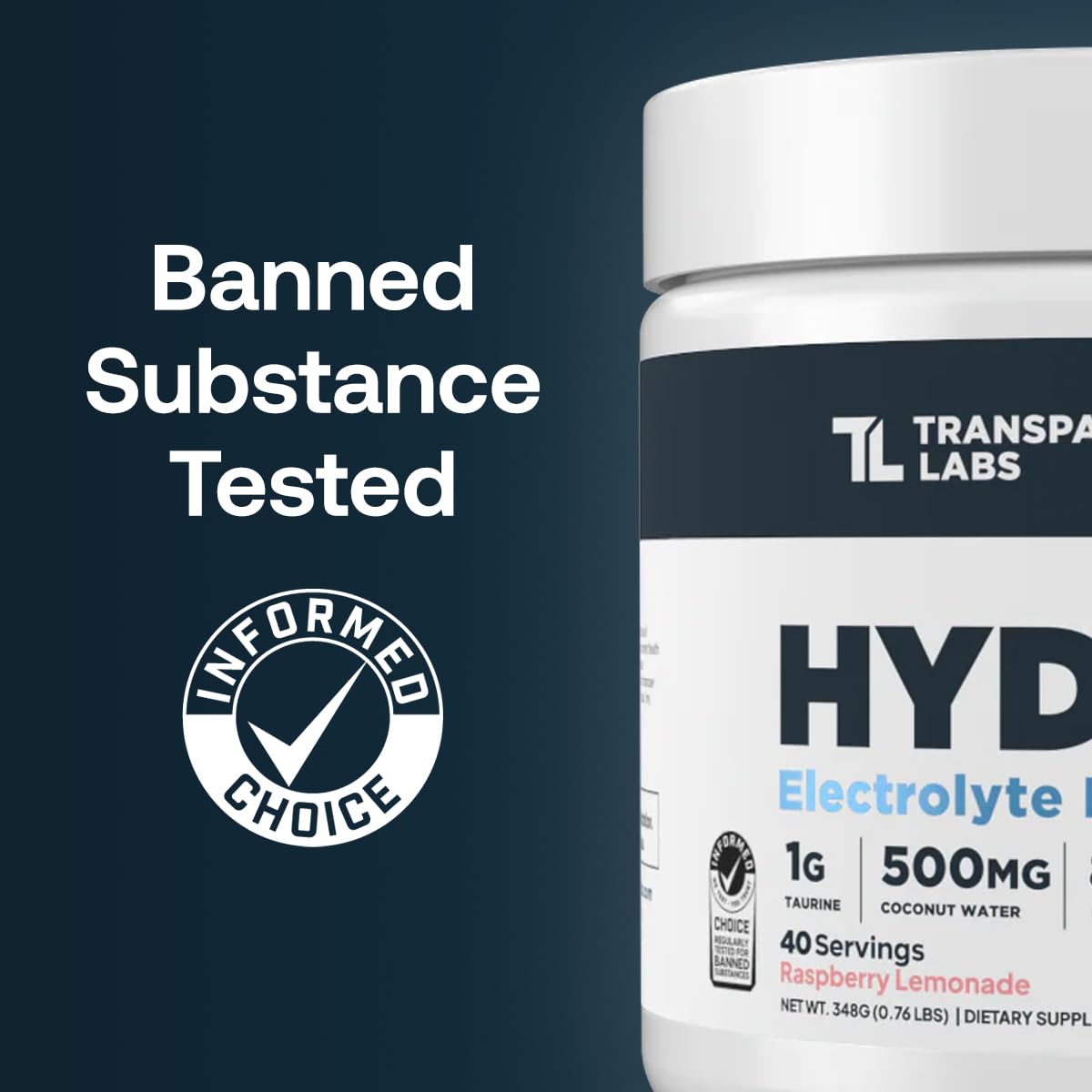 Transparent Labs Hydrate Naturally Sweetened Electrolytes Powder - Hydration Powder Electrolytes with Coconut Water, Calcium, Taurine, & Potassium Transparent Labs buy supplements canada