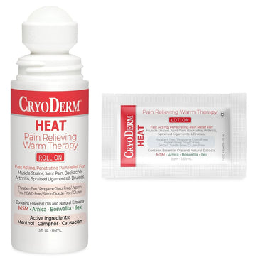 CryoDerm Combo Package Heat-Warm Therapy 3 oz Roll-On & 12 Packets CryoDerm buy supplements canada
