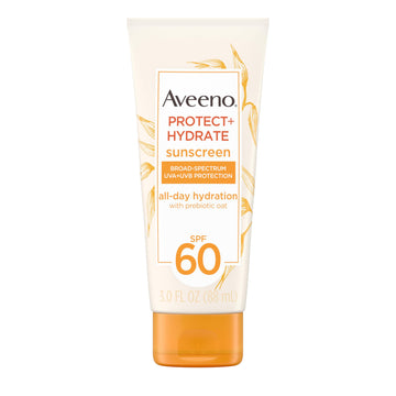 Aveeno Protect + Hydrate Moisturizing Body Sunscreen Lotion with Broad Spectrum SPF 60 & Prebiotic Oat, Weightless & Refreshing Feel Aveeno buy supplements canada