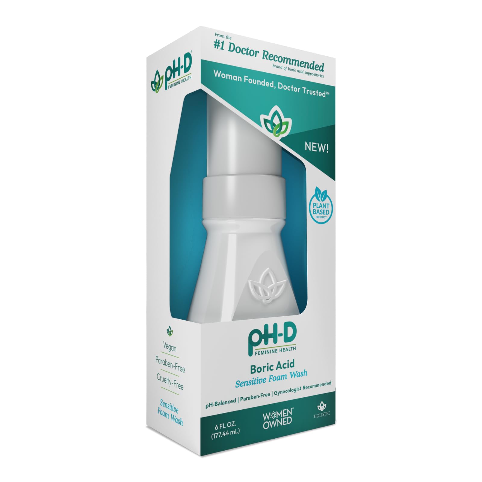 pH-D Feminine Health - Boric Acid Foam Wash - pH-Balanced, Paraben-Free, and Plant-based pH-D Feminine Health Support buy supplements canada