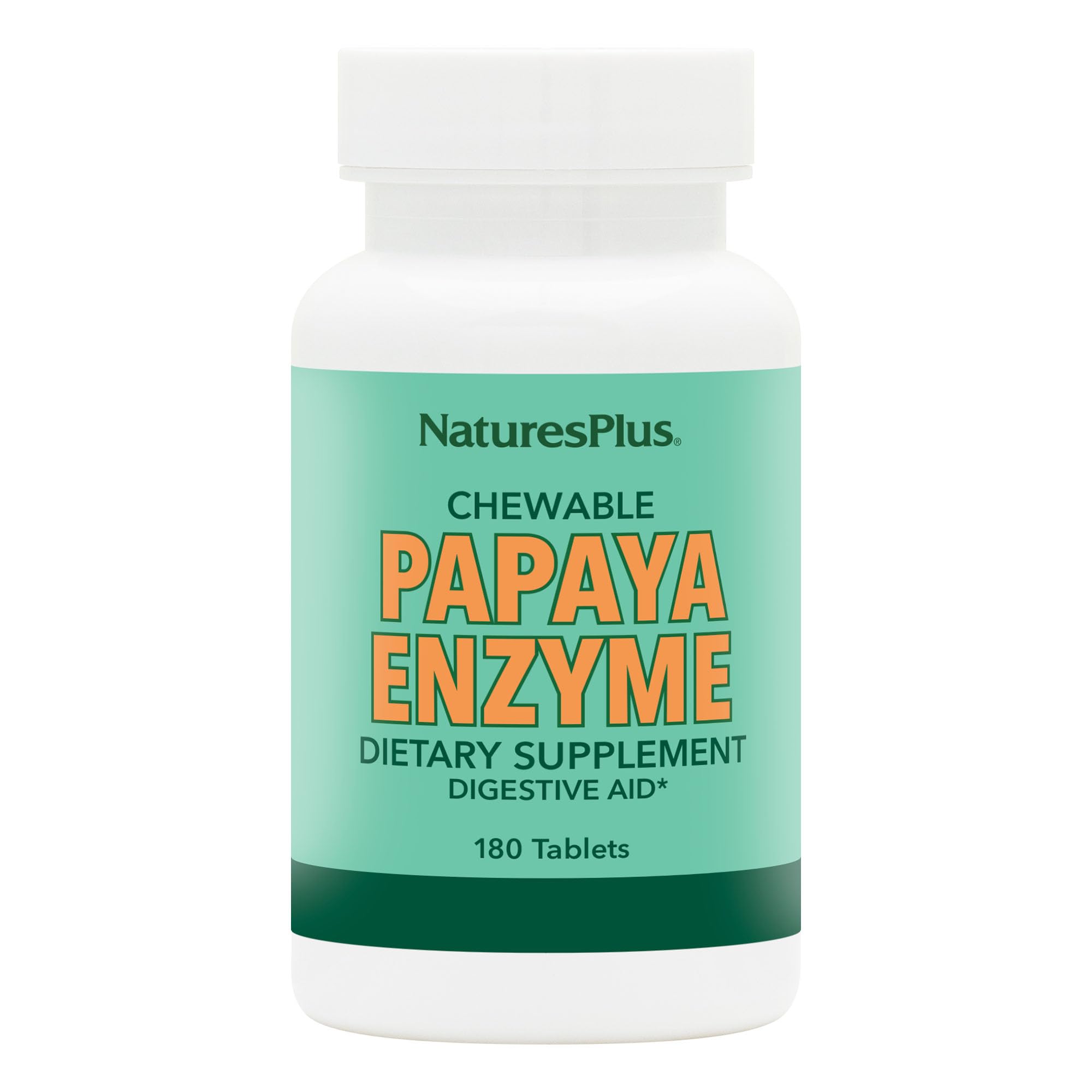NaturesPlus Papaya Enzyme - 180 Chewable Tablets - Digestive Aid Supplement with Amylase & Protease - Helps Reduce Gas, Bloating, Stomach Upset & Discomfort - Vegan, Gluten Free - 180 Servings NaturesPlus buy supplements canada