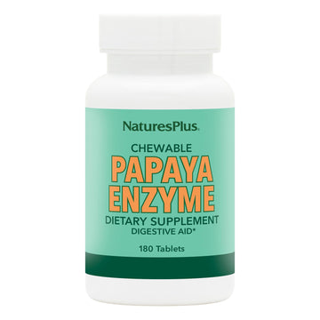 NaturesPlus Papaya Enzyme - 180 Chewable Tablets - Digestive Aid Supplement with Amylase & Protease - Helps Reduce Gas, Bloating, Stomach Upset & Discomfort - Vegan, Gluten Free - 180 Servings NaturesPlus buy supplements canada