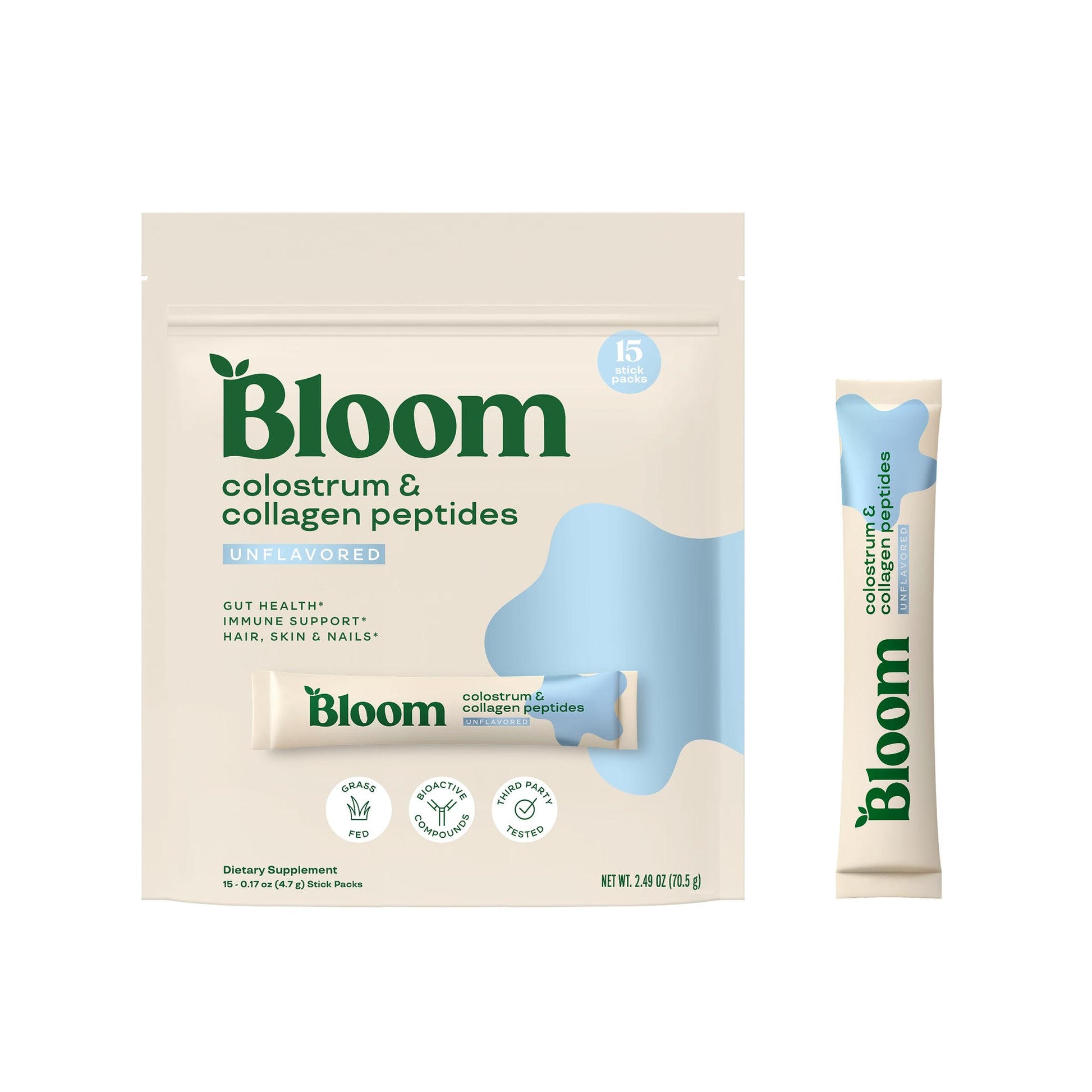 Bloom Nutrition Bovine Colostrum Powder Packet, Gut Health, Immune Support, Hair Growth & Beauty Supplement, Gluten Free, Sugar Free | Unflavored, 15 Servings Bloom Nutrition buy supplements canada