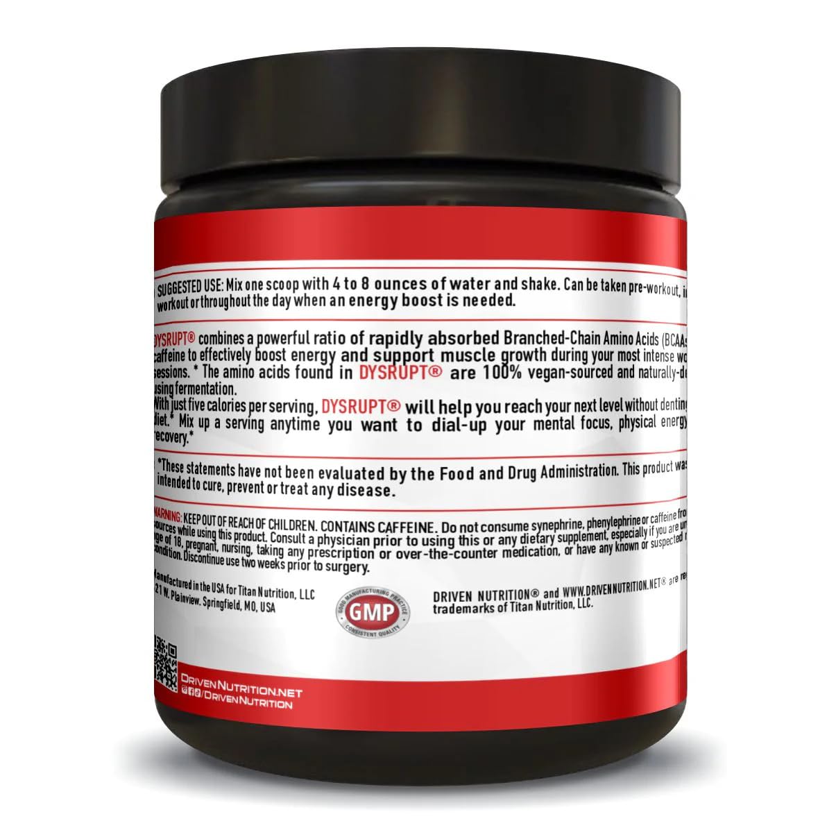 Driven Nutrition DYSRUPT: BCAA + Caffeine with Electrolytes: Sugar & Gluten Free Supplement Driven Nutrition buy supplements canada
