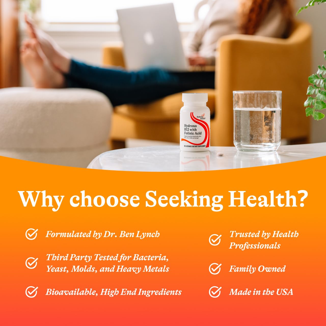 Seeking Health Hydroxo B12 with Folinic Acid - Supplement with Non-Methylated Form of Folate - Vitamin B12 Complex Seeking Health buy supplements canada