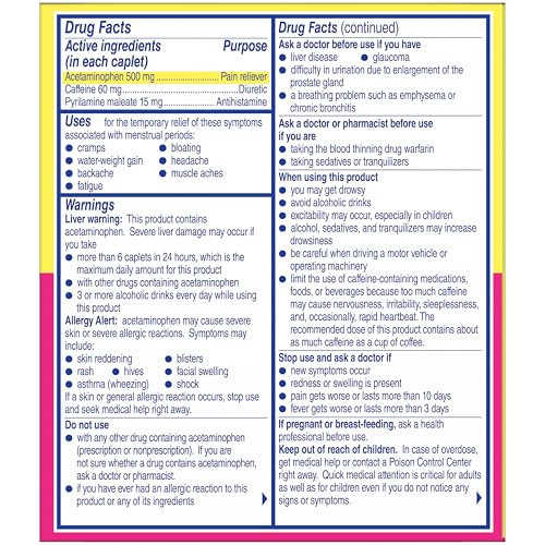Midol Complete On The Go Caplets with Acetaminophen for Menstrual Symptom Relief, Period Cramp and Menstrual Pain Relief, 50 Count (25 Pouches of 2) Midol buy supplements canada
