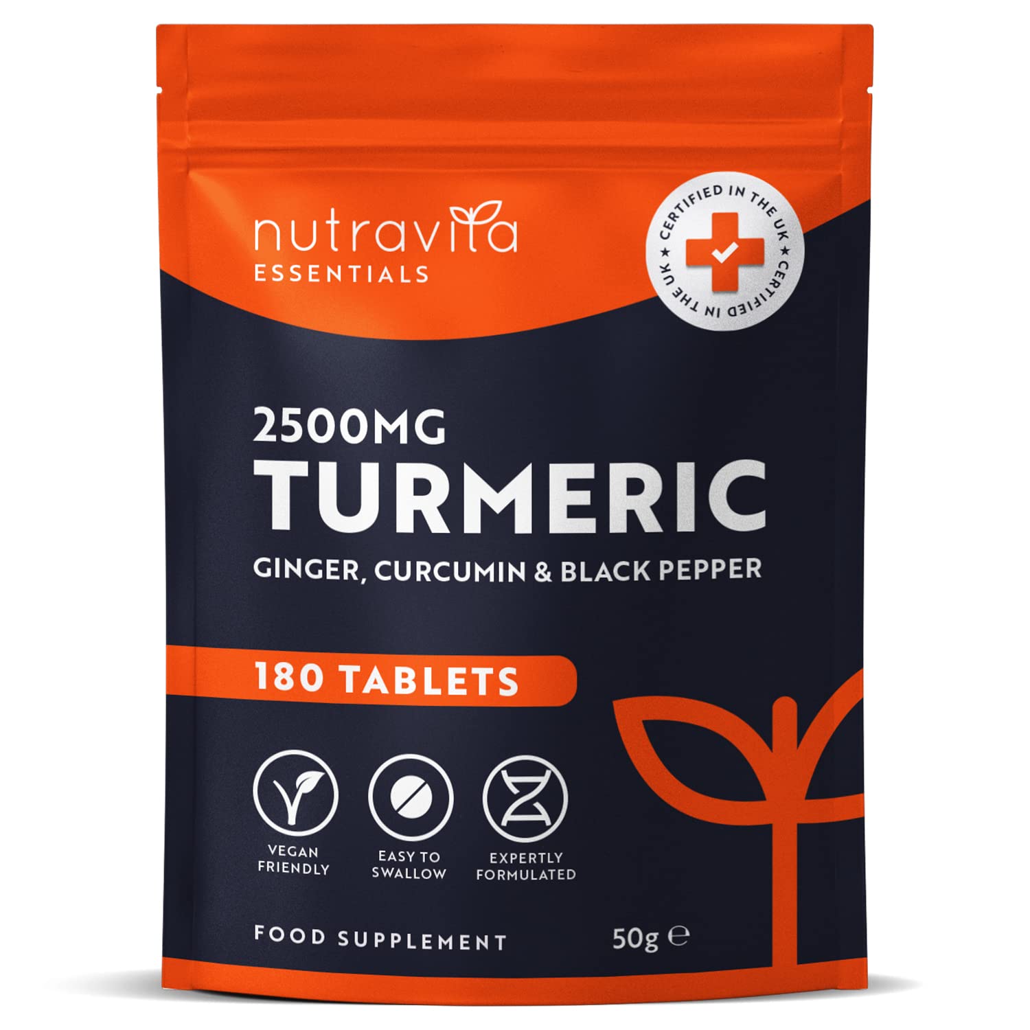 Nutravita Turmeric Tablets 2500mg with Black Pepper & Ginger - 180 High Strength Tumeric Nutravita buy supplements canada