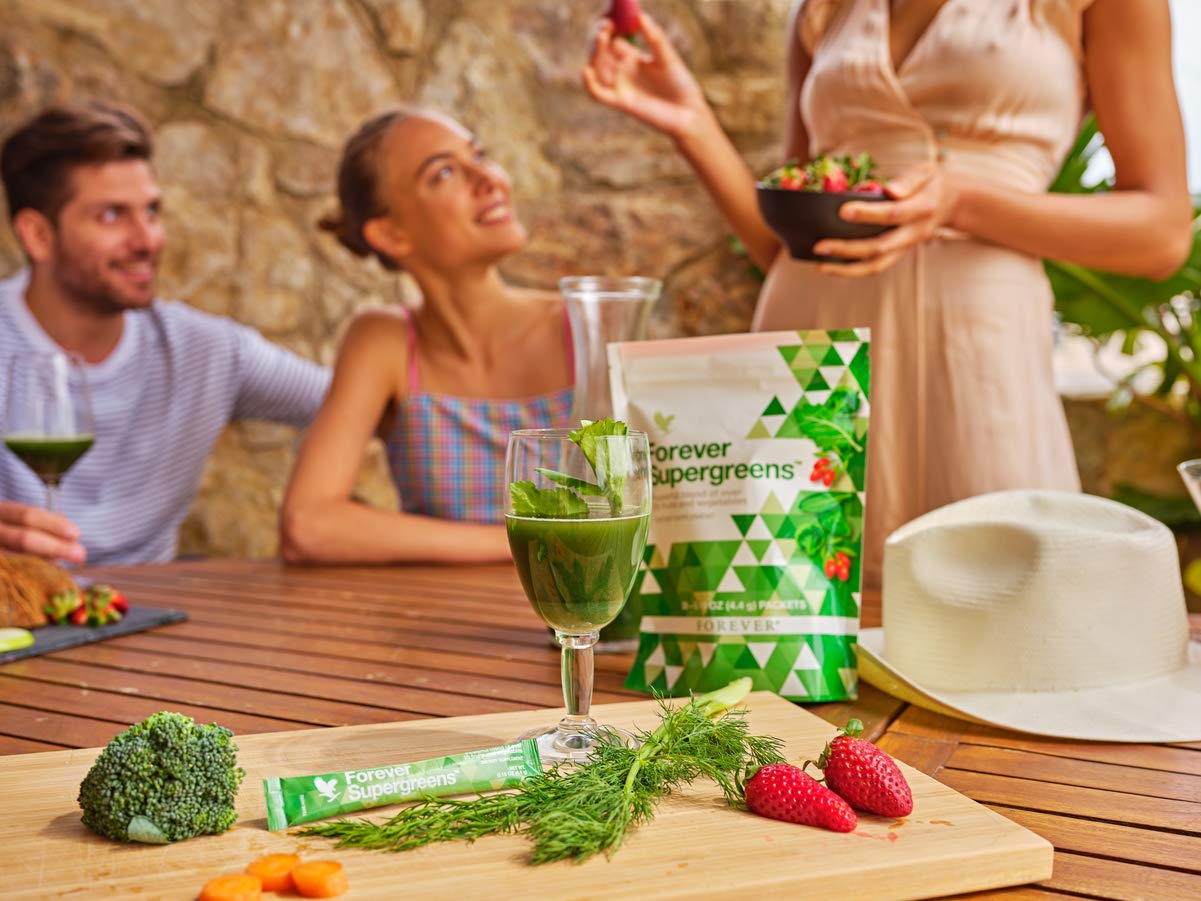 Forever Living - Forever Supergreens - Blend for Your Active Lifestyle - Supercharge Your Day w/Over 20 Powerful Greens and Superfoods. - 30 Packets Forever Living Products buy supplements canada