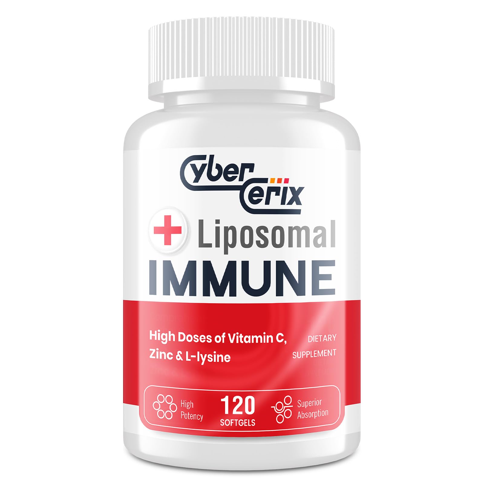 CyberCerix Advanced Liposomal Immune Supplement, Complex with L-Lysine 1,500mg, Vitamins, Minerals & Herbal Extracts, Comprehensive Daily Wellness Blend for Men & Women - 120 Capsules CyberCerix buy supplements canada
