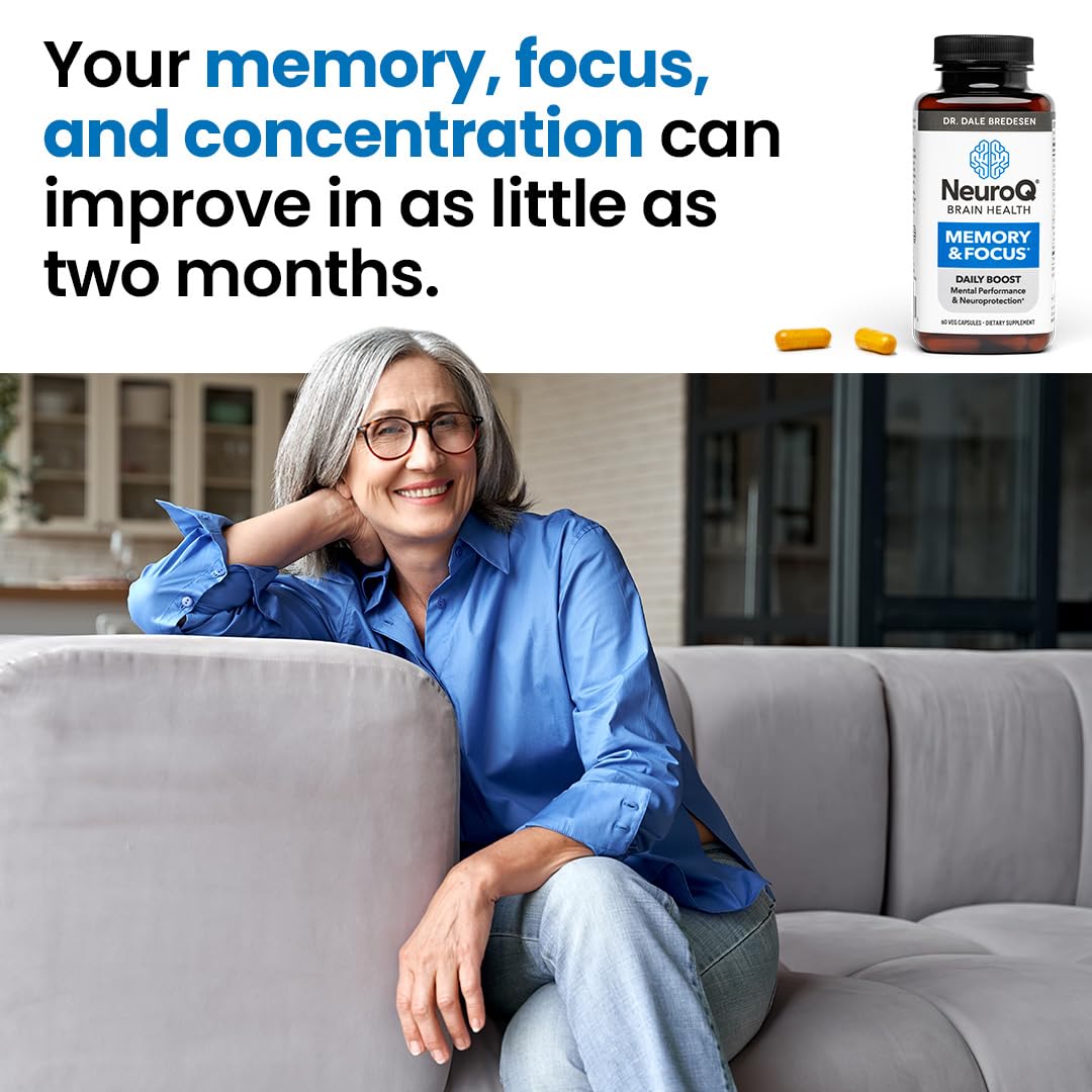 NeuroQ Memory & Focus | Formulated by Neurologist Dr. Dale Bredesen | Addresses All 4 Causes of Cognitive Decline | Ginkgo Biloba, Phosphatidylserine, Gotu Kola, LifeSeasons buy supplements canada