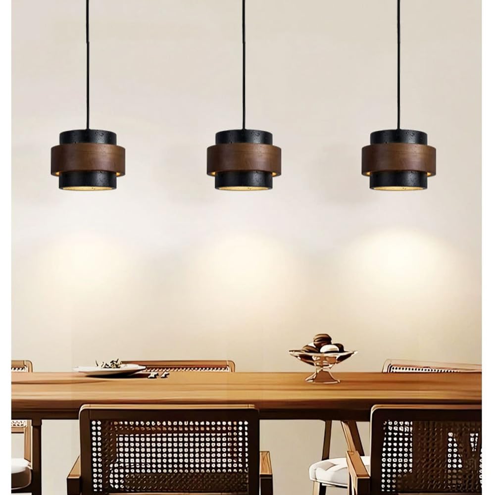 JIANGXMF Nordic Natural Travertine Pendant Light Wabi-sabi Stone Chandelier Retro Industry Hanging Ceiling Lamp for Bedroom Bedside Study Dining Table Lighting (Black) JIANGXMF buy supplements canada