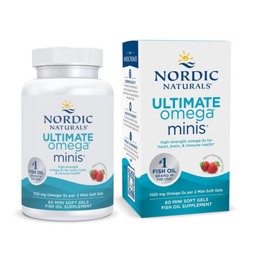 Nordic Naturals Ultimate Omega Minis, Strawberry Flavor - 60 Minis Soft Gels - 1120 mg Omega-3 - High-Potency Fish Oil Supplement - EPA & DHA - Promotes Brain & Heart Health - 30 Servings Nordic Naturals buy supplements canada