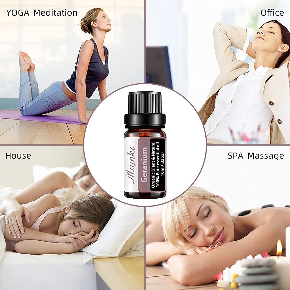 Geranium Essential Oil for Diffuser for Home Kids Women Candle Soap Making DIY -10ml Miyuki buy supplements canada