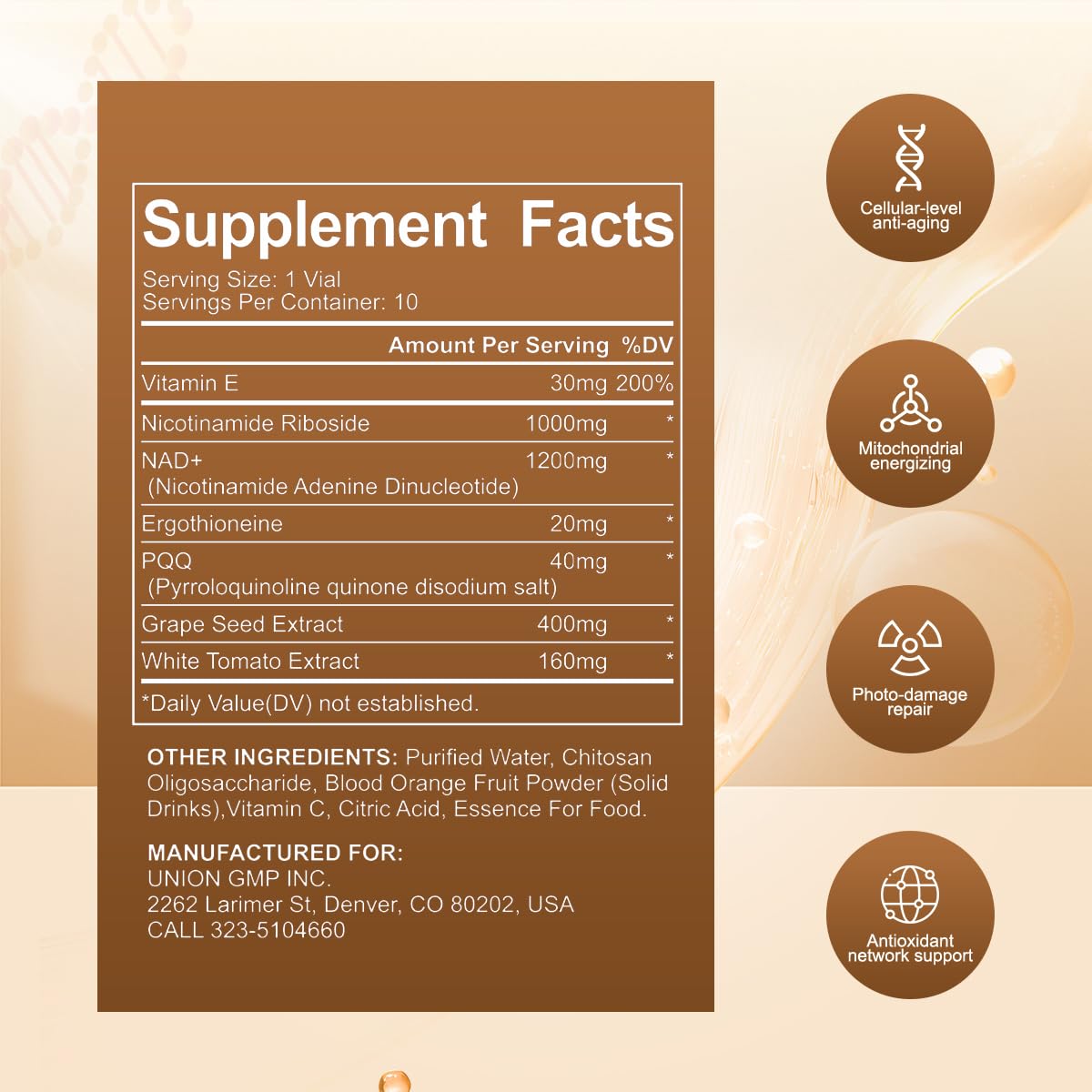 Perseek NAD+ 1200mg Liquid Supplement with Nicotinamide Riboside, PQQ & Grape Seed Extract for Cellular Vitality, Energy Metabolism & Antioxidant Support – 10 Liquid Vials Perseek buy supplements canada