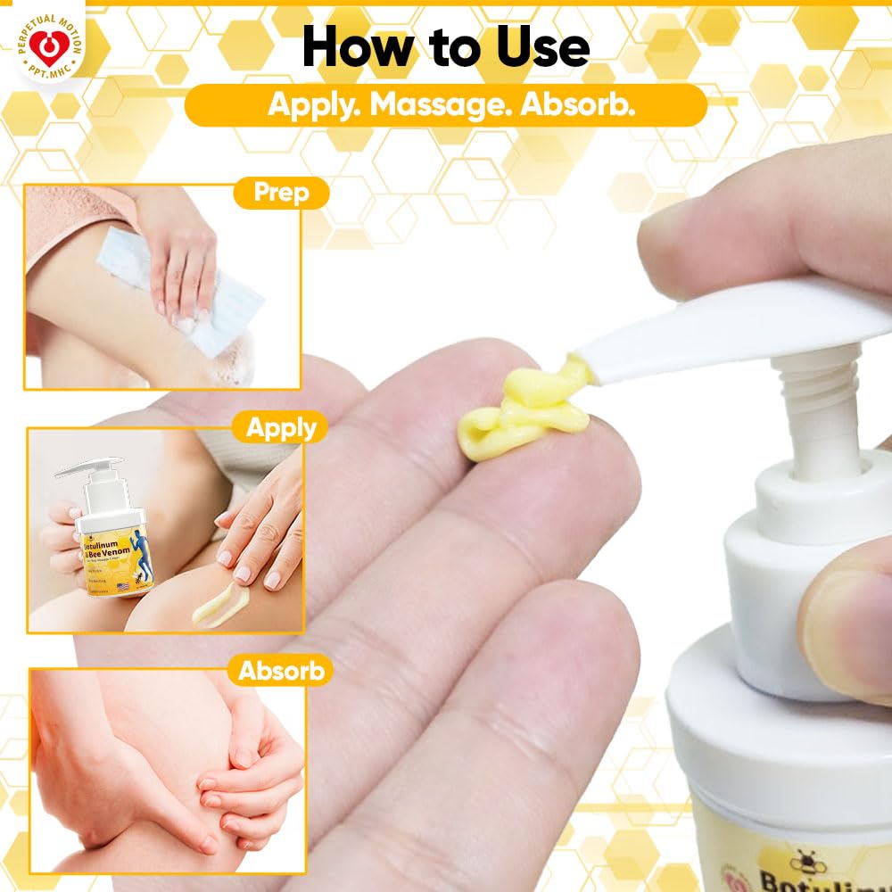 PPT.MHC Bee Venom Warming Cream with Pump - Massage Body Rub with Ginger, Peppermint & Black Pepper - Premium Bee Venom Lotion for Back, Legs & Feet - Everyday Non-Greasy 3.5oz Cream PPT.MHC buy supplements canada