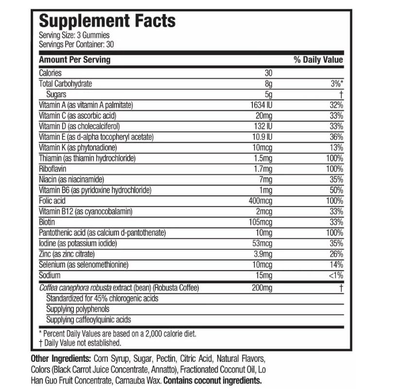 Hydroxycut Caffeine-Free Gummy for Women & Men 15 Essential Vitamins Hydroxycut buy supplements canada