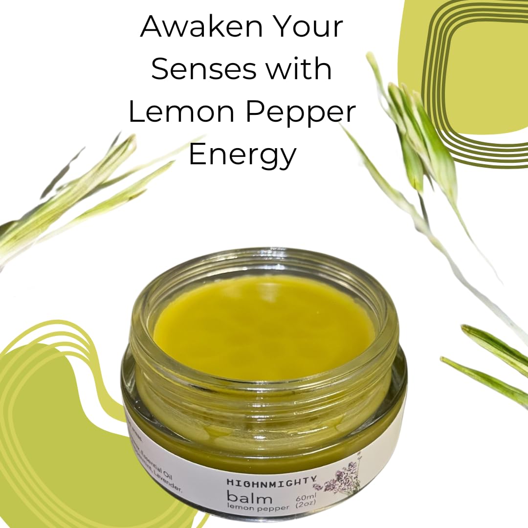 Highnmighty Maximum Strength Lemon Pepper Hemp Balm Salve | Daytime Relief, Relaxing, Natural, Fast-Acting Topical Cream for Muscle Joint Back Knee Shoulder Neck Elbow Hand Foot Relief, 60ml (2oz) Highnmighty buy supplements canada