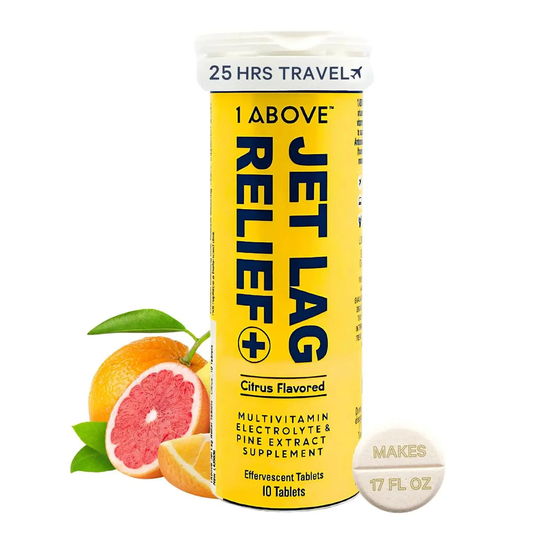 1Above Jet Lag Relief Tablets - Citrus-Flavored Effervescent Multivitamin with Pycnogenol Travel Supplement for Hydration, Energy 1ABOVE buy supplements canada