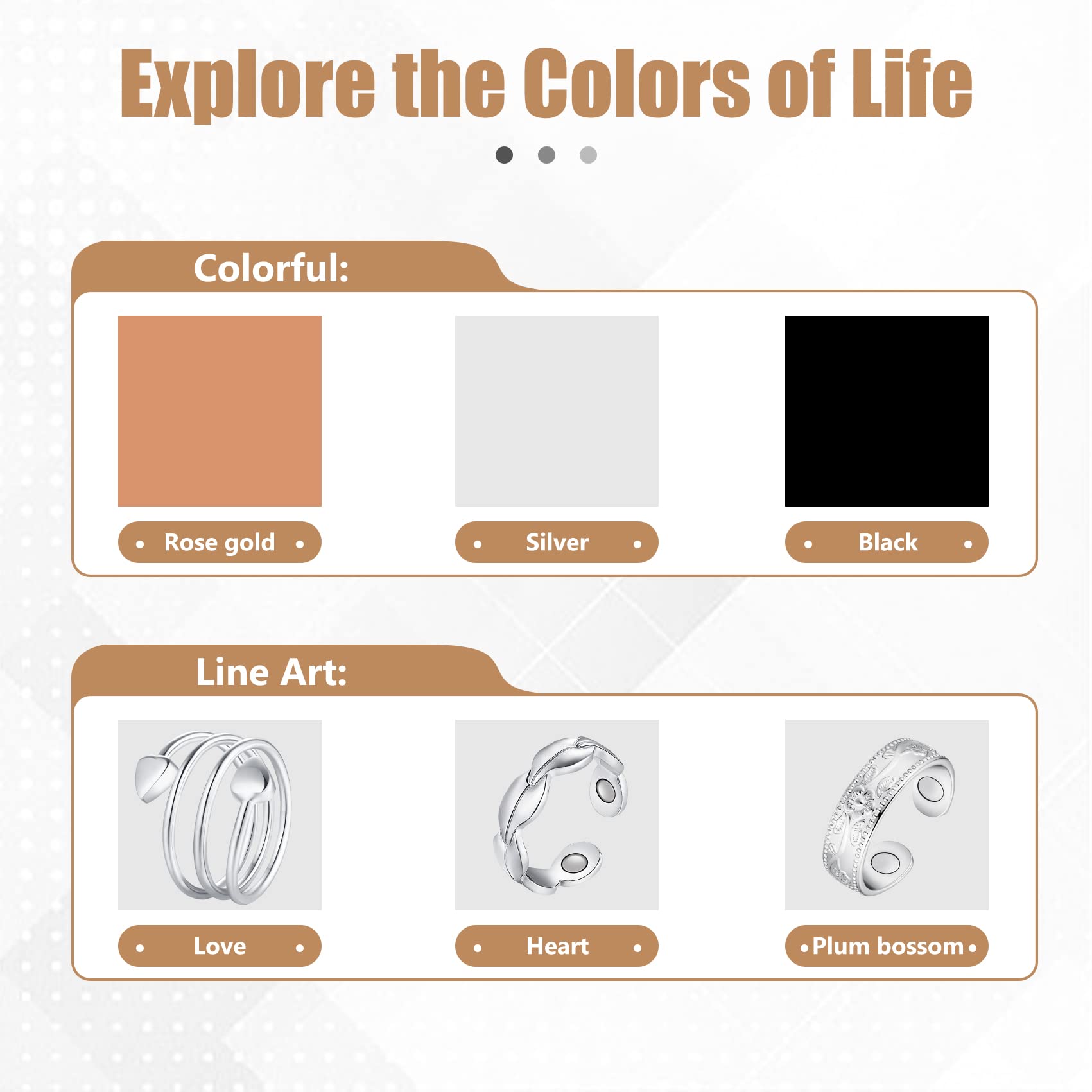Jecanori Copper Rings for Women,Magnetic Ring Adjustable Love Heart Copper Rings Jecanori buy supplements canada
