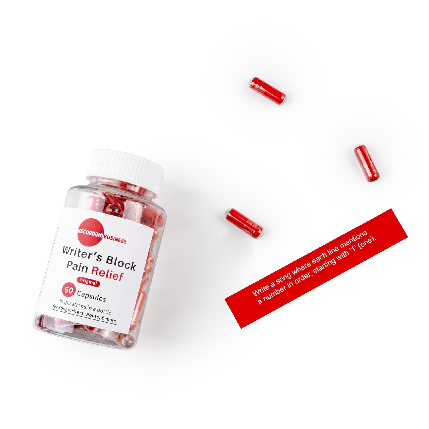 Recording Business Writer's Block Pain Relief (60 Original Songwriting Prompts in Capsules) for Artists/Musicians, Songwriters, & Poets Recording Business buy supplements canada