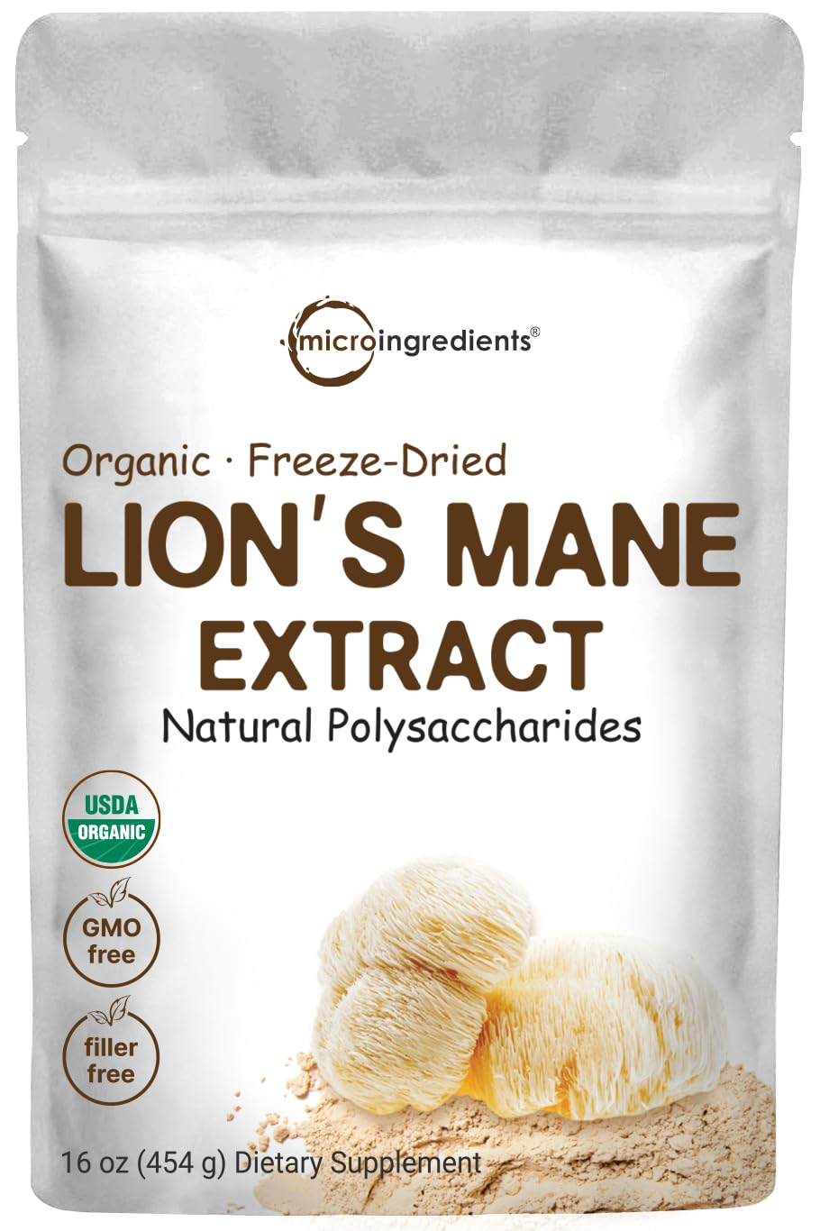 Micro Ingredients Organic Lions Mane Mushroom Supplement Powder 16 Ounce Micro Ingredients buy supplements canada