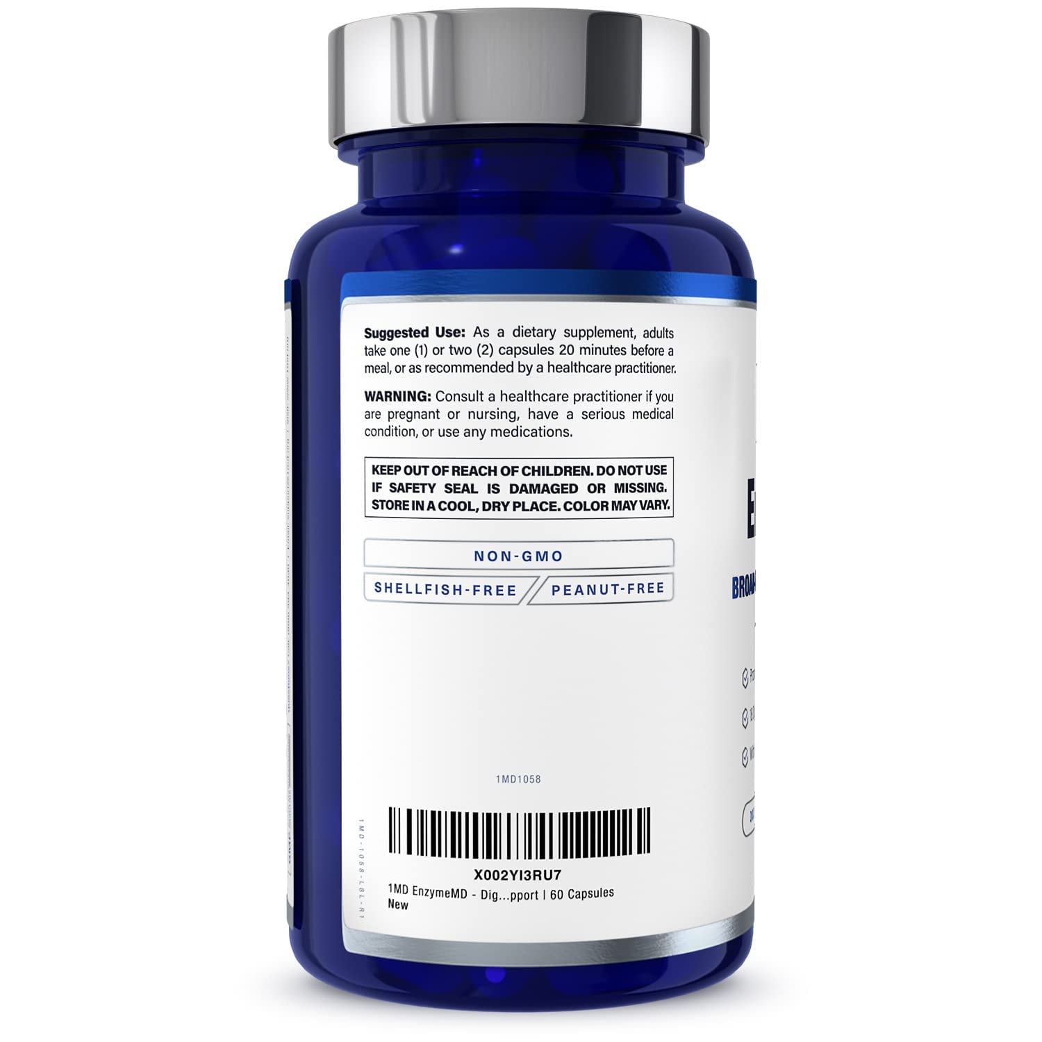 1MD Nutrition EnzymeMD - Digestive Enzymes Supplement - Doctor Formulated | 18 Plant-Based Enzymes - Gas & Bloating Support | 60 Capsules 1MD Nutrition buy supplements canada