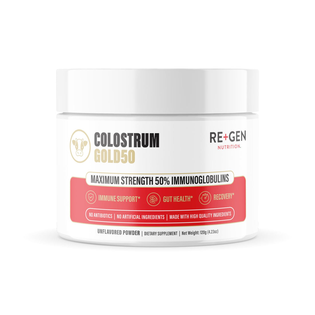 Re+Gen Nutrition Colostrum Gold 50 Bovine Colostrum Powder for Gut Health, Immune Support & Muscle Recovery – 50% IgG Concentration, Grass Fed, Gluten Free, No Artificial Ingredients Re+Gen Nutrition buy supplements canada