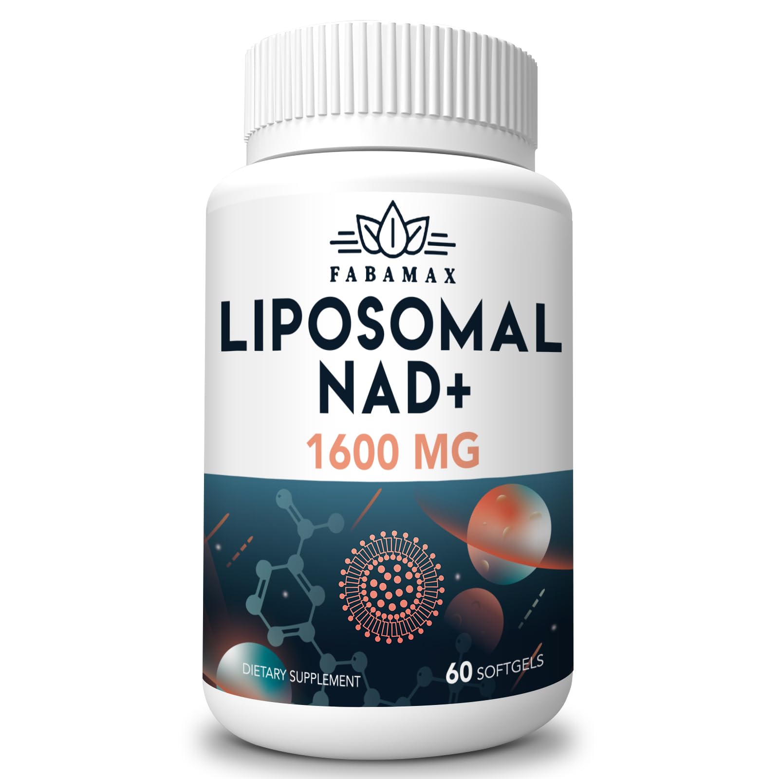 Fabamax 1600 mg Liposomal NAD Supplement, 98% Pure NAD+ Supplement, Superior Absorption, Alternative to Nicotinamide Riboside or NADH to Boost NAD+ for Aging Defense, Energy, Longevity,60 Softgels Fabamax buy supplements canada