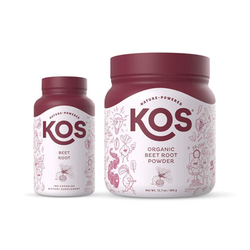 KOS Organic Beet Root Powder + Organic Beet Root Capsules Bundle KOS buy supplements canada
