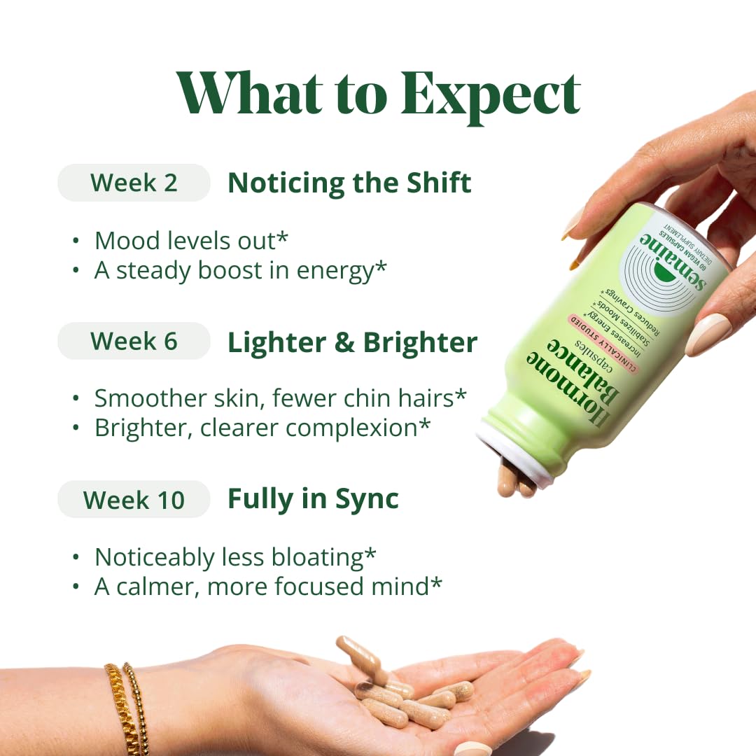 Semaine Hormone Balance – Clearer Skin, Enhanced Moods, Deeper Sleep & Happier Hormones. Hormone-Free, Vegan Capsule, Multi-Symptom Support (60 ct) Semaine buy supplements canada