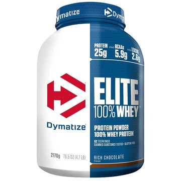 Dymatize Elite 100 Percent Whey Rich Chocolate 2170g - High Protein Low Sugar Powder + Whey Protein and BCAAs Dymatize buy supplements canada