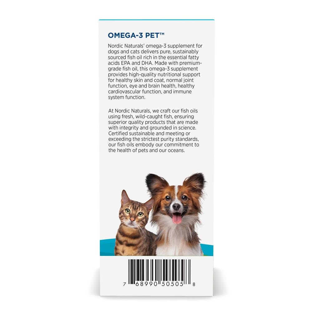 Nordic Naturals Omega-3 Pet Bundle - 2 oz Omega-3 Fish Oil for Small Dogs & Cats, 8 oz Pet Cod Liver Oil Promotes Heart, Skin, Coat, & Immune Health Nordic Naturals buy supplements canada