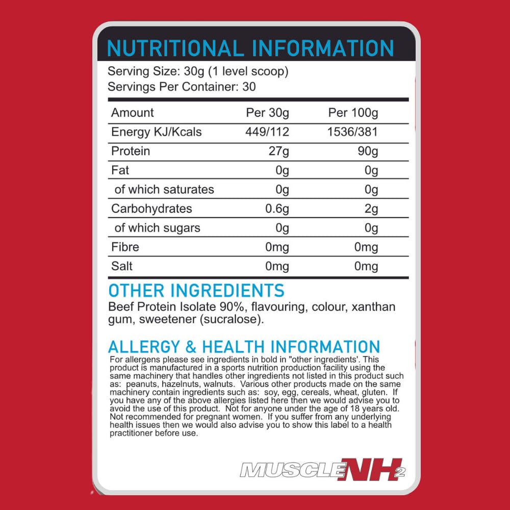 MuscleNH2 Beef Protein Isolate Powder 90%, High Protein, Low Fat, Dairy Free, Gluten Free, Soy Free MuscleNh2 buy supplements canada
