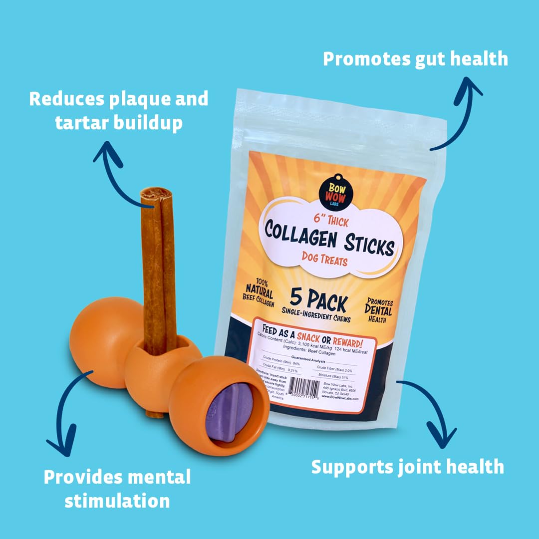 Bow Wow Labs 12" SafeFit Collagen Sticks for Dogs 5 Pack/Jumbo – All-Natural Chews for Joint, Gut, Bone & Oral Health Bow Wow Labs buy supplements canada